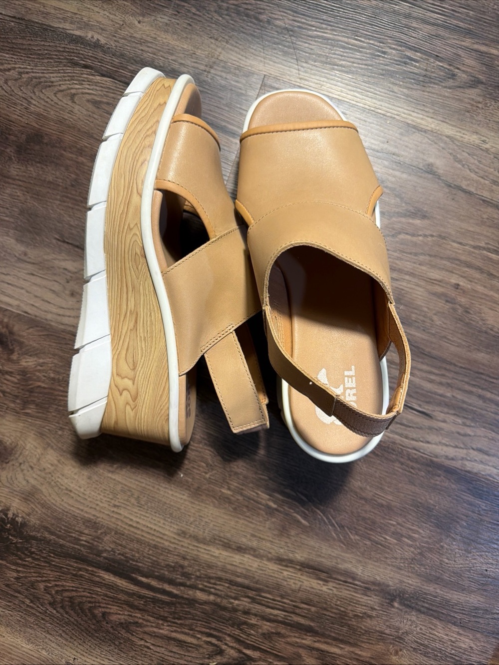 Sorel Joanie III Slingback Sandal Honest Beige/White Womens Size 9